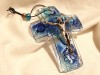 CRUCIFIX splendid STICLA de MURANO masiv EXCEPTIONAL de efect OPULENT impecabil