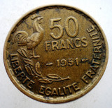 7.169 FRANTA 50 FRANCS FRANCI 1951, Europa, Bronz-Aluminiu