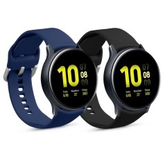 Set 2 Curele pentru Samsung Galaxy Active 2 40mm / 44mm, kwmobile, Silicon, Albastru / Negru, 56652.01