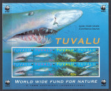 Cumpara ieftin Tuvalu 1986 - Fauna WWF - Fauna Marina - RECHINI - MNH, Nestampilat