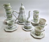 Set de cafea si de ceai Gallo ( Villeroy &amp; Boch ) seria Leonardo _ model Fougere - feriga _ servivciu portelan vitage