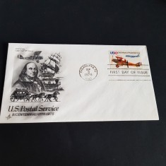 Plic Filatelic FDC &amp;ndash; Bicentenar Poșta SUA 1775-1975, Prima Zi de Emisiune, Vintage foto