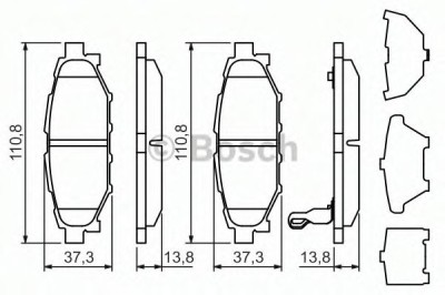 Set placute frana,frana disc SUBARU LEGACY V Combi (BM, BR) (2009 - 2016) BOSCH 0 986 494 444 foto