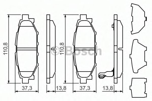 Set placute frana,frana disc SUBARU LEGACY V Combi (BM, BR) (2009 - 2016) BOSCH 0 986 494 444