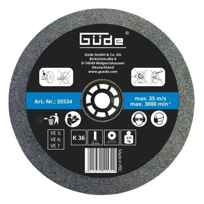 Disc abraziv pentru polizor de banc Gude 55534, O150x20x32 mm, granulatie K36 foto