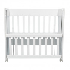 Set patut Nichiduta White Mini Cot cu laterala culisanta si Saltea cocos 90x40 cm