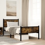 VidaXL Cadru pat metalic fără saltea, stejar fumuriu, 75x190 cm 4007840