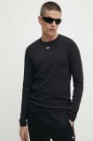 Diesel longsleeve D-RIBBER-LS-N barbati, culoarea negru, neted, A14951.0EJAI