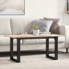 Masuta cafea Gossi lemn masiv pin, fonta, 90x40x45 cm, blat lemn, cadru O, living