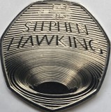 50 pence 2019 Marea Britanie, Stephen Hawking, unc-Aunc, putina tonifiere, km#1718, capsula