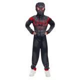 Cumpara ieftin Costum Spiderman negru KidMania&reg; cu muschi pentru copii 7-9 ani 120-130 cm