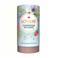 Tub de ceai Lovaré - Splashes of Champagne: Amestec de ceai negru, ceai verde, căpșuni și petale de albăstrele 80 g