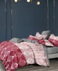 Lenjerie de pat pentru o persoana cu 2 huse de perna patrata, Bevin, bumbac mercerizat, multicolor