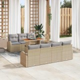 vidaXL Set de canapele pentru grădină 8 pcs Bej Rattan poli 3358282