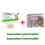 Pachet Deparazitare Pisici Vermicat Comprimat + Antipoux Cat Pipeta Intern Extern Chanelle