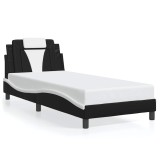 Cumpara ieftin Cadru de pat Viana fara saltea negru si alb 90x190 cm piele artificiala