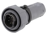 Conector circular mufă tată 6 pini nichelat Buccaneer 7000