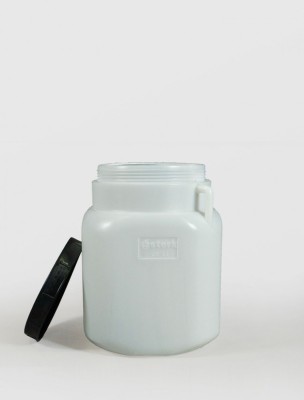 Bidon patrat 30 litri, cu capac prin infiletare si manere, Sterk, Plastic Alb sau Albastru foto