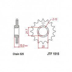 MBS Pinion fata Z15 525 JT, Cod Produs: JTF151515