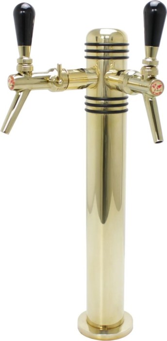 Schanks&auml;ule, Bierzapfs&auml;ule - Karat Plus, Messing poliert, 2-leitig