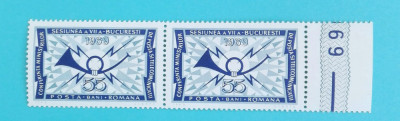 TIMBRE ROMANIA 1969 L.P.700 CONF. MINISTRILOR DE POSTA SERIEIN PERECHE MNH foto