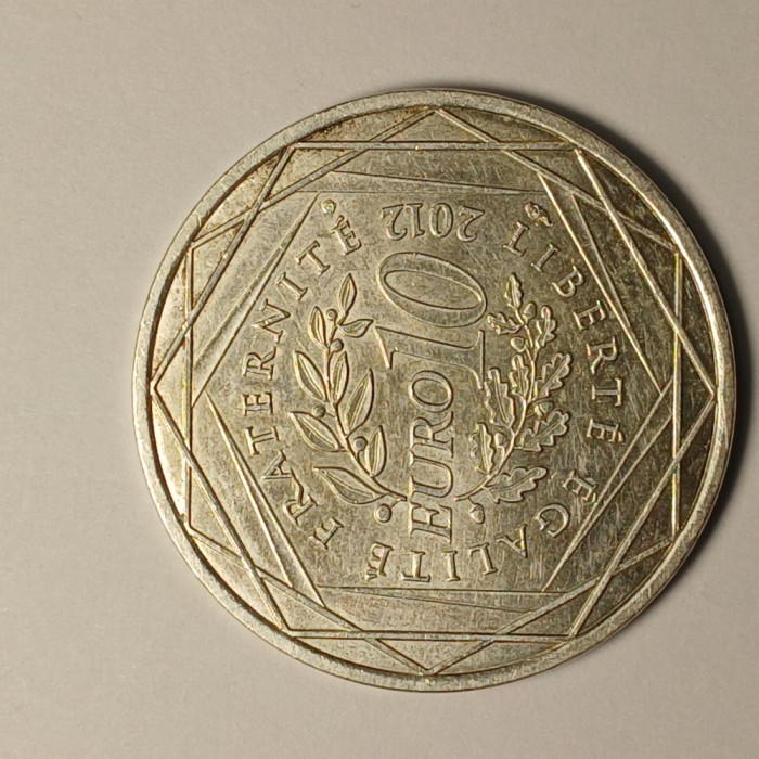 Moneda 10 euro 2012 Franta Argint