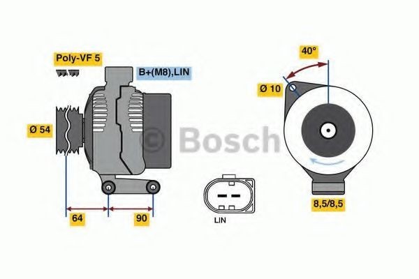 Generator / Alternator VOLVO XC60 (2008 - 2016) BOSCH 0 986 048 400