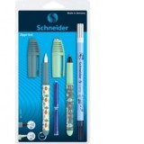 Set stilou + roller Schneider Zippi + pic Corry + 2 rezerve/blister, verde+vernil 2025-2026