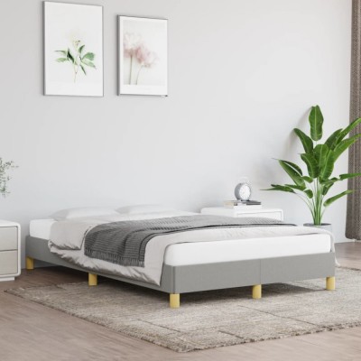 vidaXL Cadru de pat fără saltea, gri deschis, 120x200 cm, textil foto