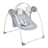 Scaun Balansoar Chicco Relax &amp; Play Swing Gri Alb, 5 Viteze, Rabatabil, Lavabil, 6 luni+, Baieti/Fete