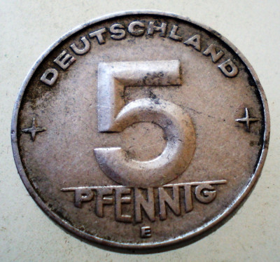 1.980 GERMANIA RDG DDR 5 PFENNIG 1953 E MULDENH&amp;Uuml;TTEN foto