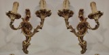 Superba pereche de aplice din bronz masiv in stilul Rococo
