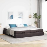VidaXL Cadru de pat cu depozitare Maro &icirc;nchis 200 x 200 cm țesătură 3399518