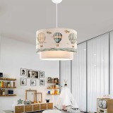 Lustra suspendata copii Lurgan alba cu model baloane cu aer cald