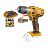 Cumpara ieftin Masina de insurubat Bormasina 45Nm 20V cu 2 Acumulatori si Geanta Ingco CDLI200528E
