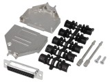 Conector D-Sub 25 pini mamă, negru, DTZK - Mufă pe cablu
