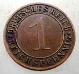 B.244 GERMANIA WEIMAR 1 REICHSPFENNIG 1935 F