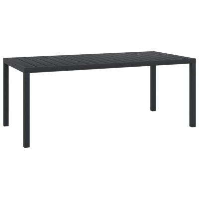 Gossi masa de gradina, negru, 185 x 90 x 74 cm, aluminiu si wpc foto