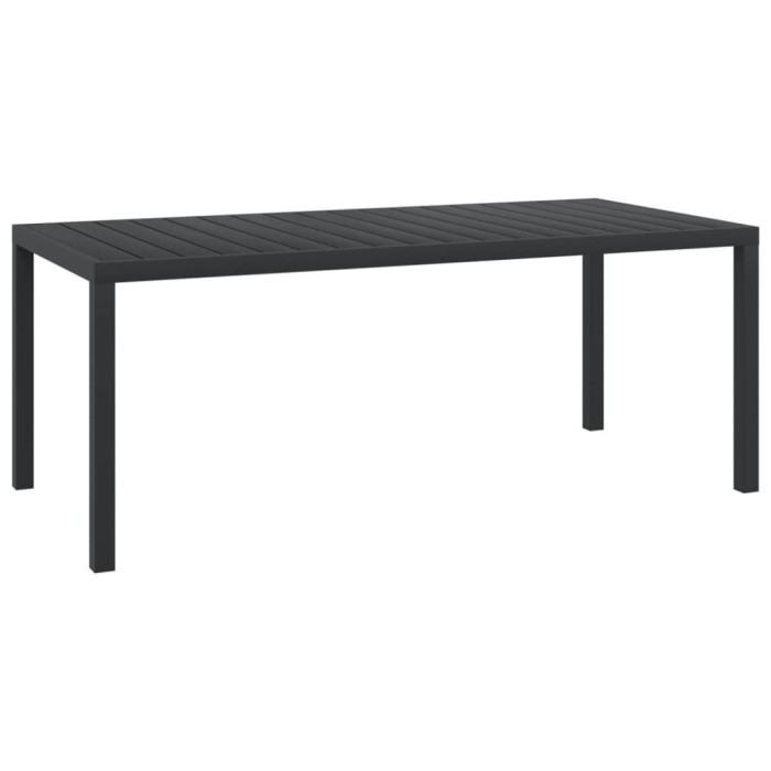 Gossi masa de gradina, negru, 185 x 90 x 74 cm, aluminiu si wpc