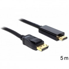 Cablu Delock DisplayPort Male - HDMI Male 5m gold negru foto