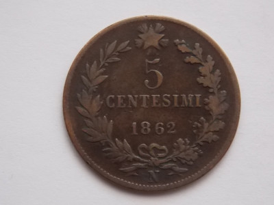 5 CENTESIMI 1862 -N ITALIA foto