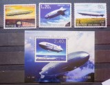Coreea 2002 zeppelin, serie 3v + bloc nestampilata Coreea 2002 zeppelin
