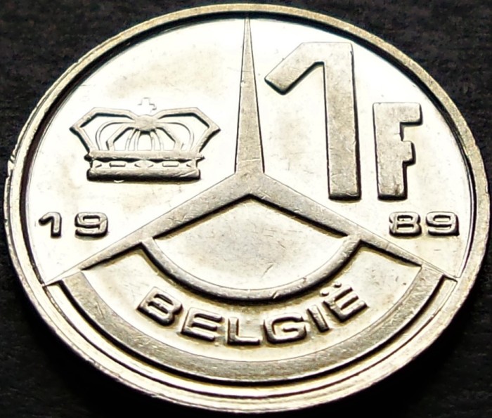 Moneda 1 FRANC - BELGIA, anul 1989 * cod 903