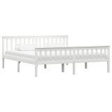 Cumpara ieftin Cadru de pat din lemn masiv de pin, alb, 180 x 200 cm