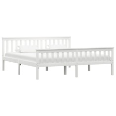 vidaXL Cadru de pat din lemn masiv de pin, alb, 180 x 200 cm 283219