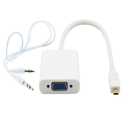 Adaptor Nelbo micro HDMI - VGA, de calitate superioara, cablu audio inclus foto