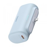Baterie Externa Baseus Compact, 5000mAh, 20W, PD, 1 x Lightning - 1 x USB-C, Albastra P10068307313-00