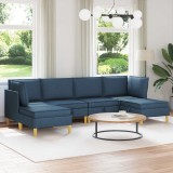 Cumpara ieftin Set de canapea modulara cu spatiu de stocare 6 buc. albastru