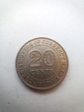 Moneda 20 Cents 1948 AUNC Malaya Britanică
