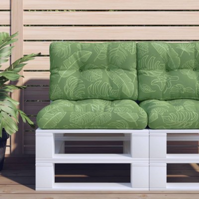 vidaXL Perne de paleți, 2 buc., model cu frunze, textil 360686 foto